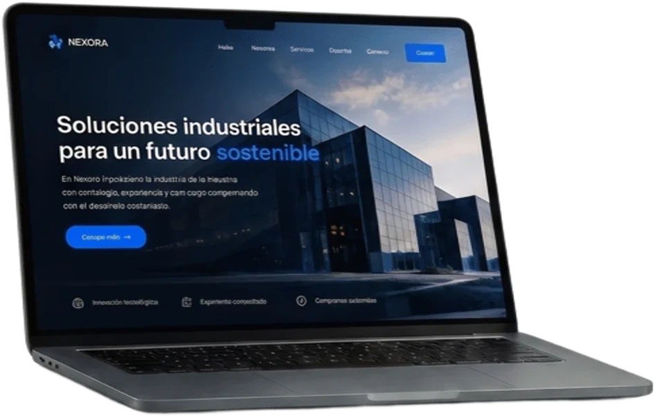 Diseño de ejemplo: sitio para una empresa industrial, en notebook