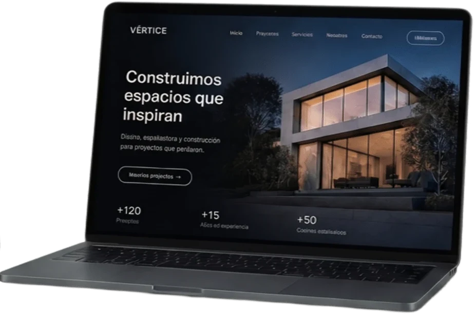 Diseño de ejemplo: sitio de arquitectura, en notebook